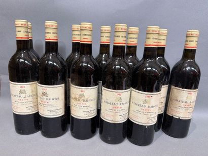 12 bouteilles de Château Rahoul 1985 Gra...