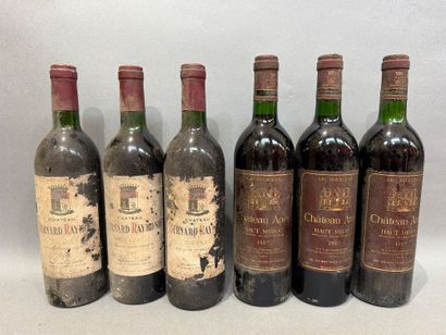 Ensemble de 6 bouteilles de vin comprenant...