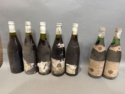 Ensemble de 7 bouteilles de vin comprenant...