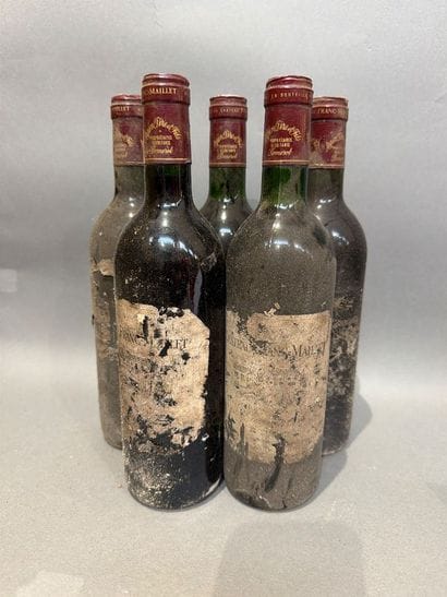 5 bouteilles de Château Franc-Maillet 1985...