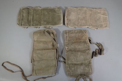 4 porte-grenades français en toile verte....