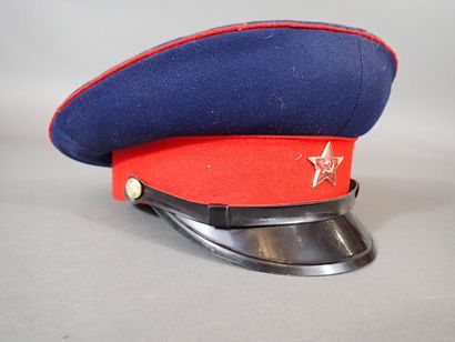 Casquette russe en drp bleu avec bandeau...
