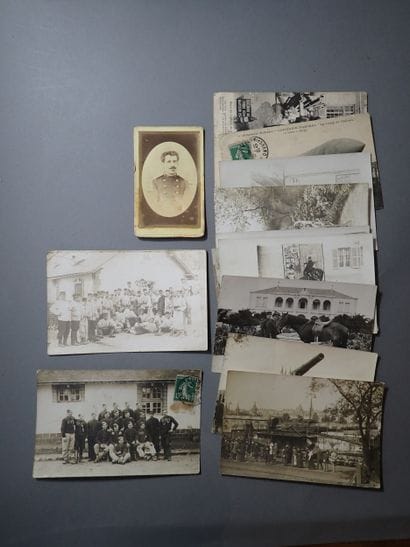 Lot de 13 carte-photos et deux cartes postales...