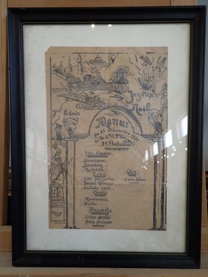Menu du 25 décembre 1935 du 3e Bataillon...