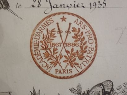 Diplôme de maitre d’armes remis à Mr Mondolini...