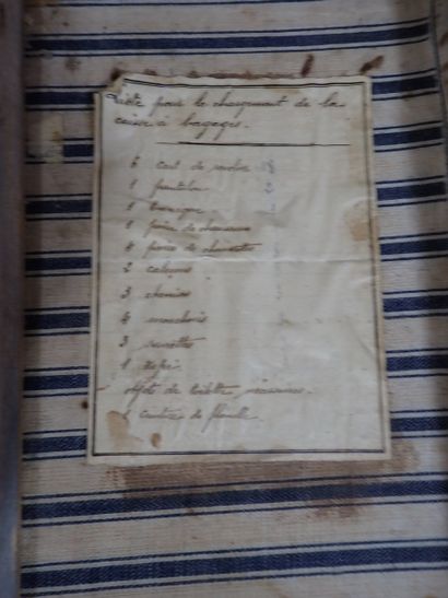 Malle d’officier en bois recouverte de toile...
