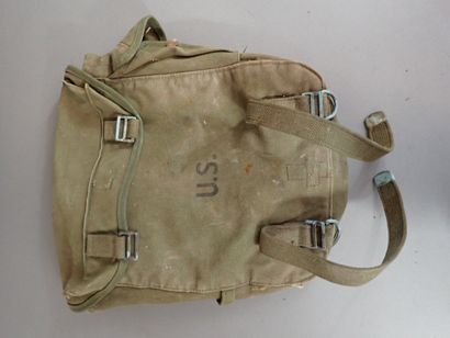 Musette US M-45, en toile OD-7 avec intérieur...