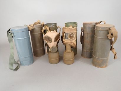 6 masques à gaz français de la Défense Passive...