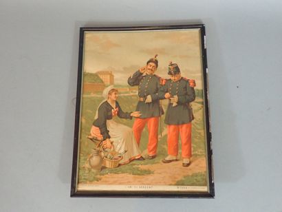 « L’ami du sergent» chromo imprimé par Lemercier...