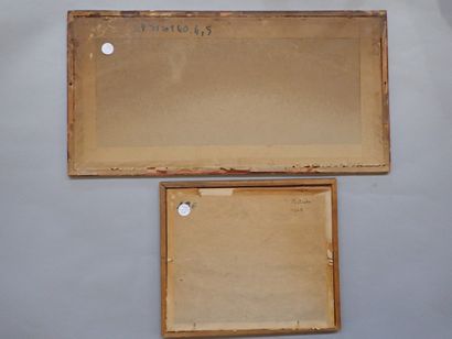 Deux photographies encadrées de navire de...