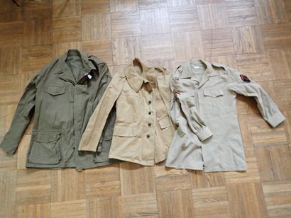 Lot d'uniforme français : veste de treillis...