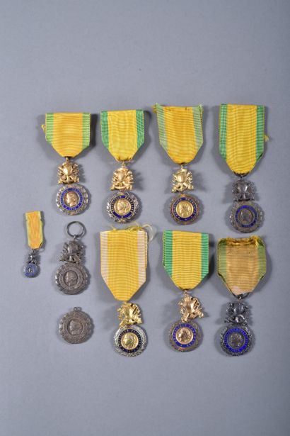 FRANCE. Ensemble de dix médailles militaires...