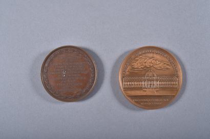 FRANCE. Ensemble de deux médailles de table...