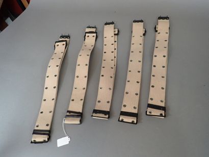 5 ceinturons type TAP en toile sable. Etat...