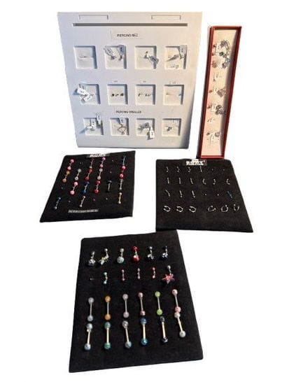 Lot de piercing en acier chirurgical, verre...