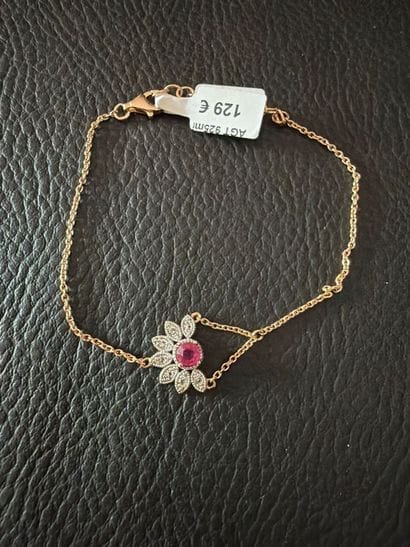 Bracelet à mailles forçat en métal plaqué...