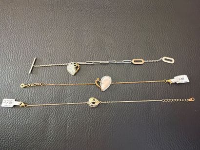 JOURDAN - Lot de 3 bracelets en argent et...