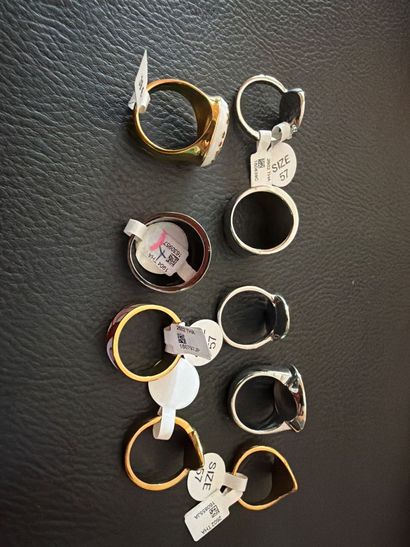 STELLA MIA - Lot de 9 bagues en acier et...