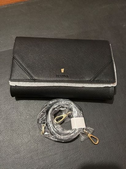 FESTINA - Sac à main noir en cuir, bandoulière....