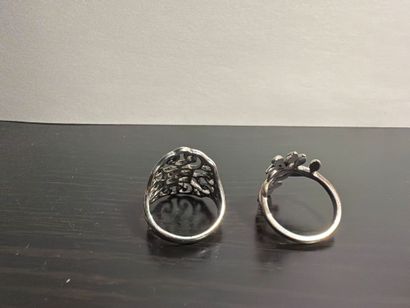 Lot de deux bagues en argent 925‰, l’une...