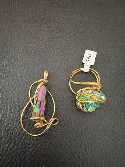 MARAZZINI - Lot de bijoux en métal rhodié...