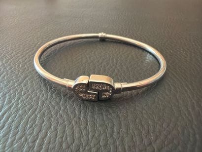 JOURDAN - Bracelet jonc en argent 925‰, deux...