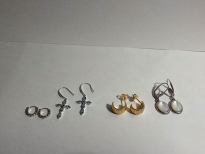 Lot de 4 paires de boucles d’oreilles en...