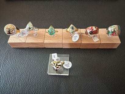 STELLA MIA - Lot de 7 bagues en acier et...
