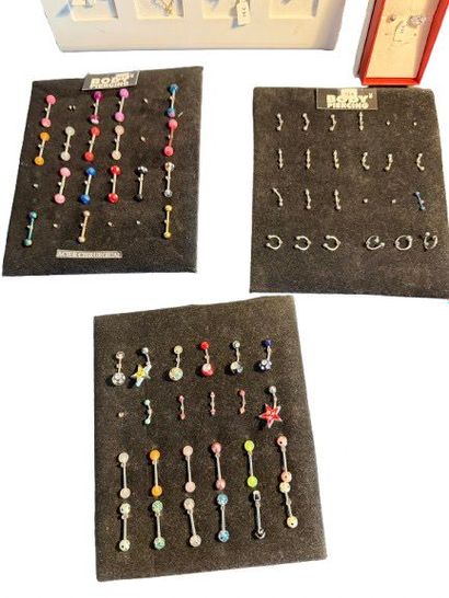 Lot de piercing en acier chirurgical, verre...