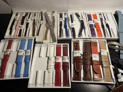 Fort lot de bracelets de montre, en cuir,...