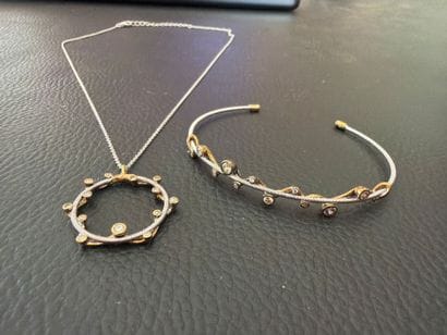 Lot de bijoux en argent 925‰ comprenant une...