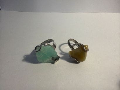 Lot de deux bagues en argent 925‰, l’une...