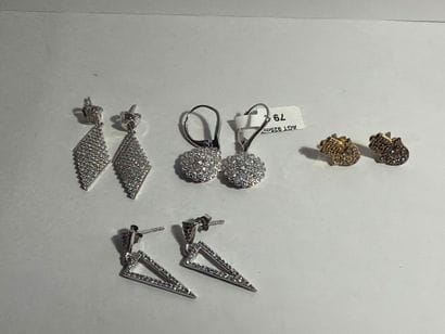 Lot de 4 paires de boucles d’oreilles en...