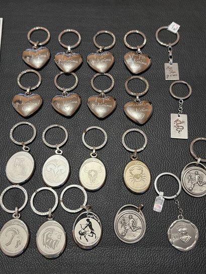Fort lot de porte-clés en métal, décor de...