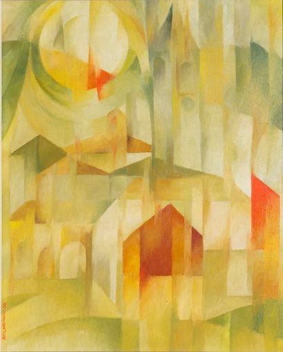 BECHERONI Village au Campanile, 1965 huile...