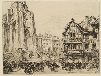 SCHEFFER Henry, 1798-1862 Le marché au beurre...