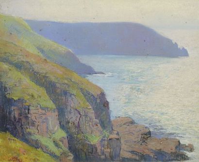 THIBESART Raymond ou Henri Marine aux falaises...