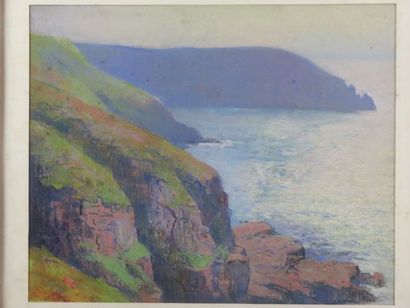 THIBESART Raymond ou Henri Marine aux falaises...