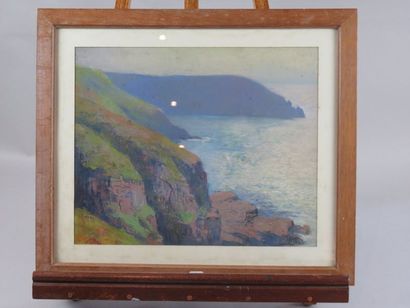 THIBESART Raymond ou Henri Marine aux falaises...