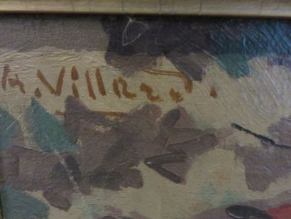VILLARD A. Le Globe Huile sur toile (accident...