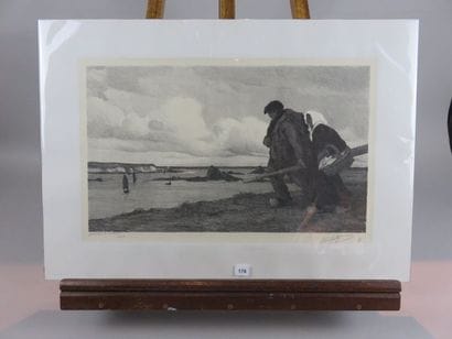 WINTZ Raymond, 1884-1956 Le départ des pêcheurs,...