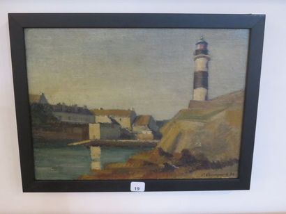 BOMPARD Pierre, 1890-1962 Phare à l'entrée...
