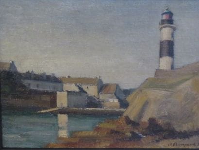 BOMPARD Pierre, 1890-1962 Phare à l'entrée...