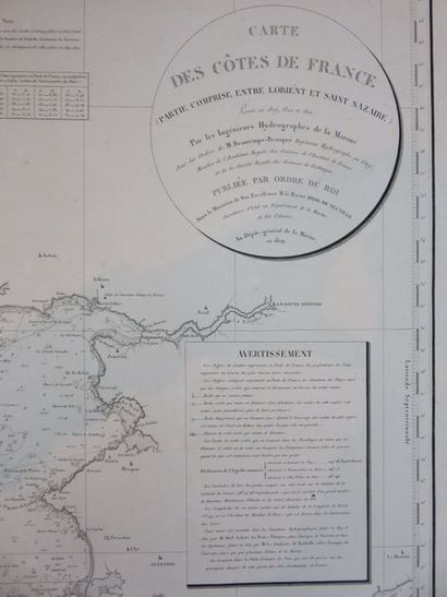 Carte des Côtes de France, partie comprise...