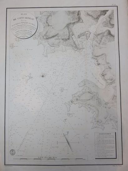 Plan de Concarneau - Levé en 1819 58 x 42,5...