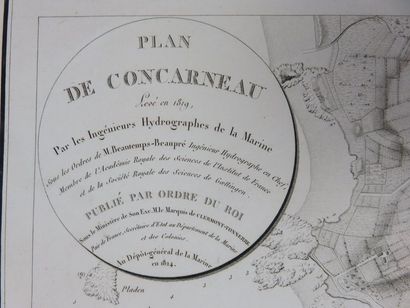 Plan de Concarneau - Levé en 1819 58 x 42,5...
