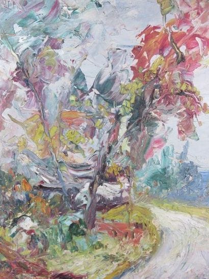 BOUCHER Alfred, 1850-1934 Chemin arboré,...