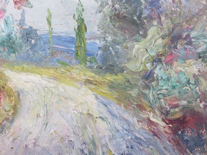BOUCHER Alfred, 1850-1934 Chemin arboré,...