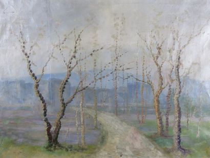 BOUCHER Alfred, 1850-1934 Chemin à l'étang...