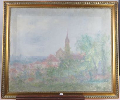 BOUCHER Alfred, 1850-1934 Eglise, village...